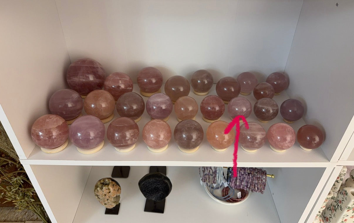 *Pink Lavender Star Rose Quartz Sphere 56mm (40X)