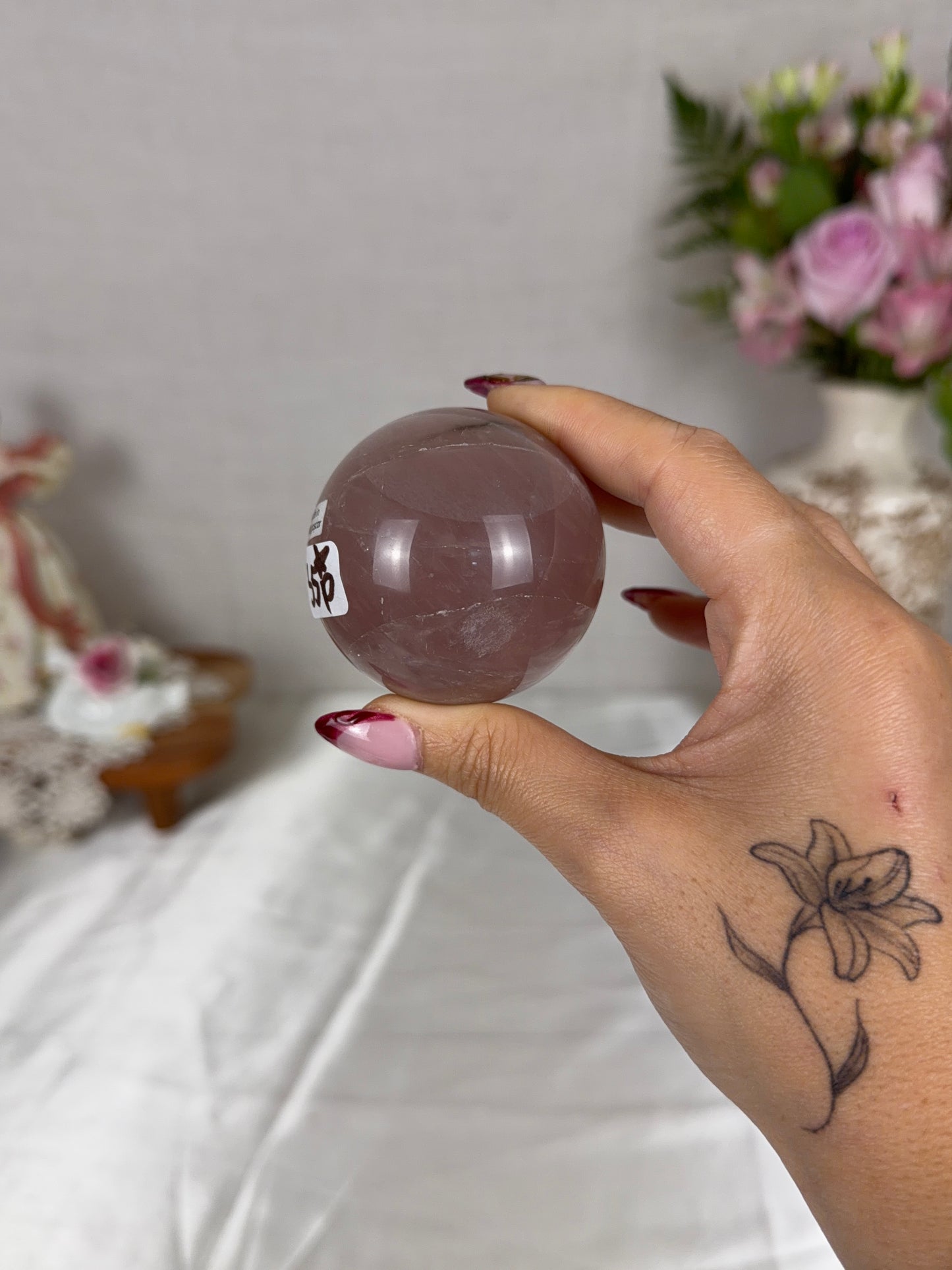 *Brown Plum Star Rose Quartz Sphere 54mm (35P)