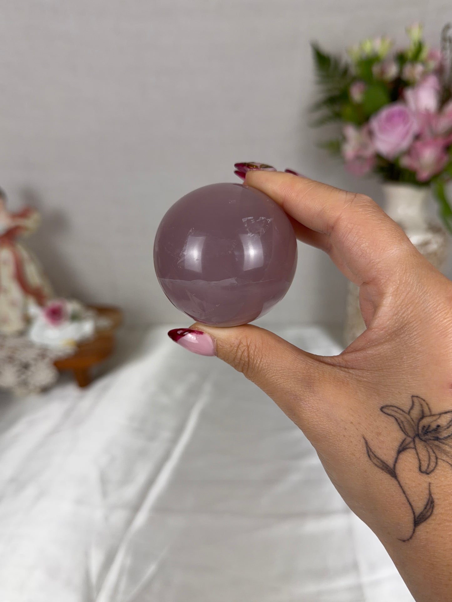 *Moody Purple Star Rose Quartz Sphere 52mm (35LX)