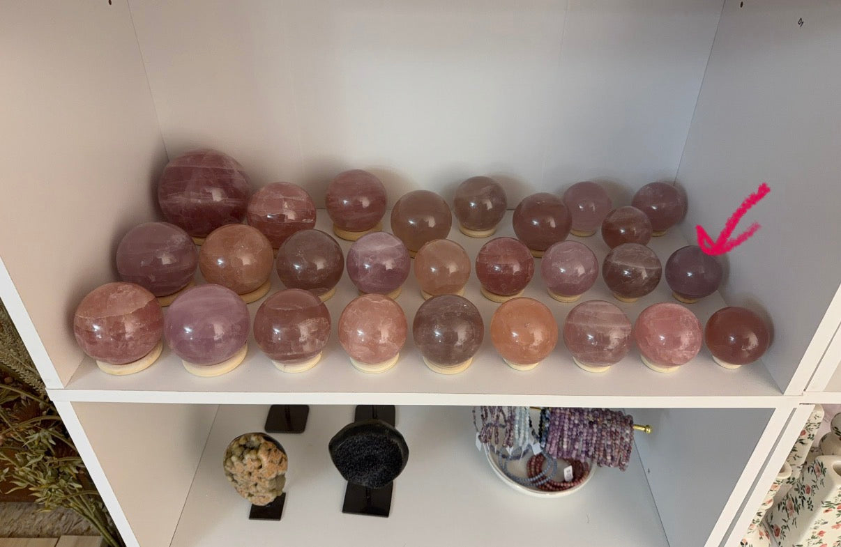 *Moody Purple Star Rose Quartz Sphere 52mm (35LX)