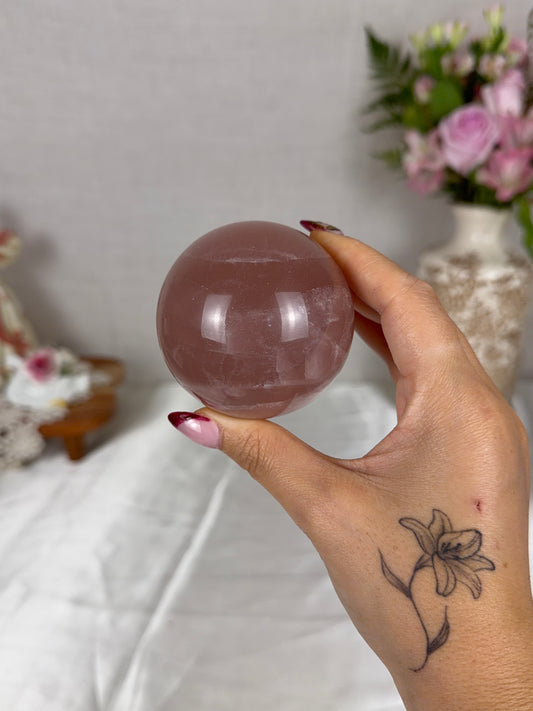 *Berry Mauve Star Rose Quartz Sphere 65mm (55B)