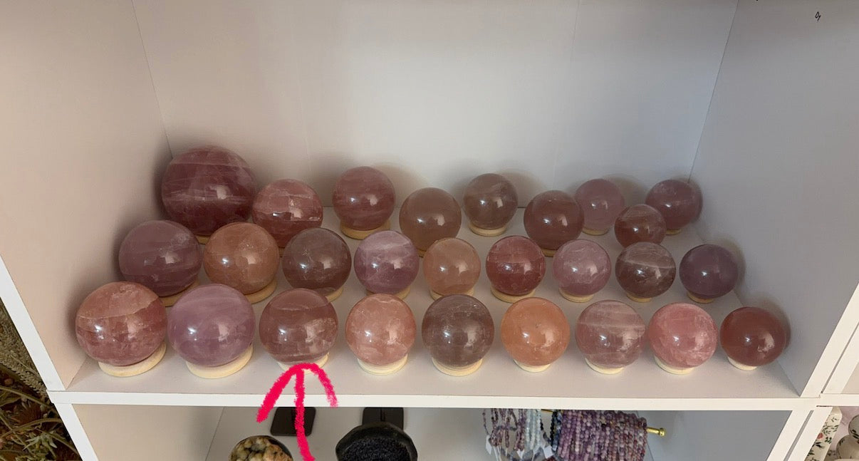 *Berry Mauve Star Rose Quartz Sphere 65mm (55B)