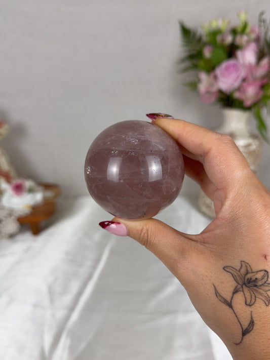 *Plum Star Rose Quartz Sphere 62mm (55P)