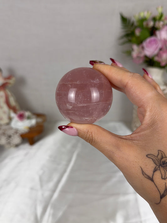 *Juicy Double Star Rose Quartz Sphere 55mm (45R)