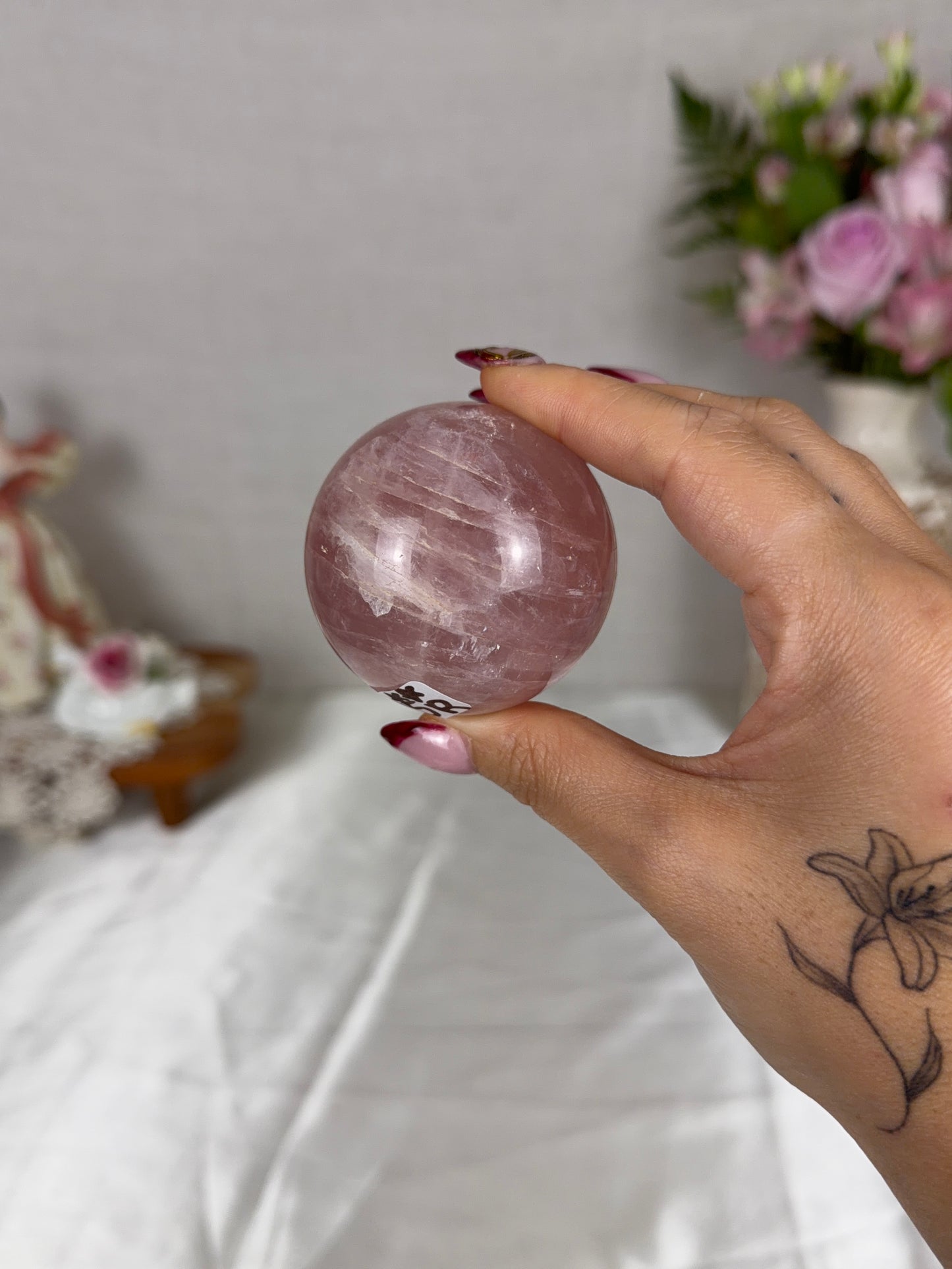 *Juicy Double Star Rose Quartz Sphere 55mm (45R)