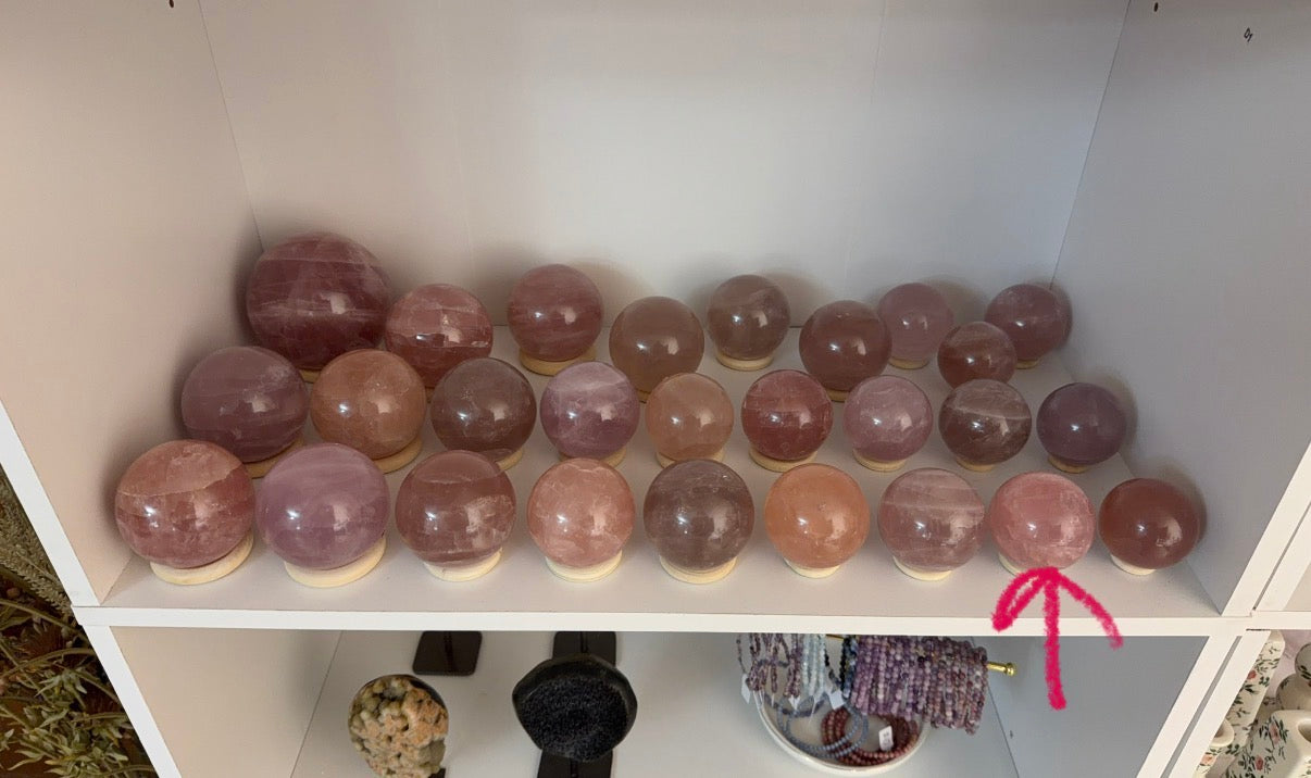 *Juicy Double Star Rose Quartz Sphere 55mm (45R)