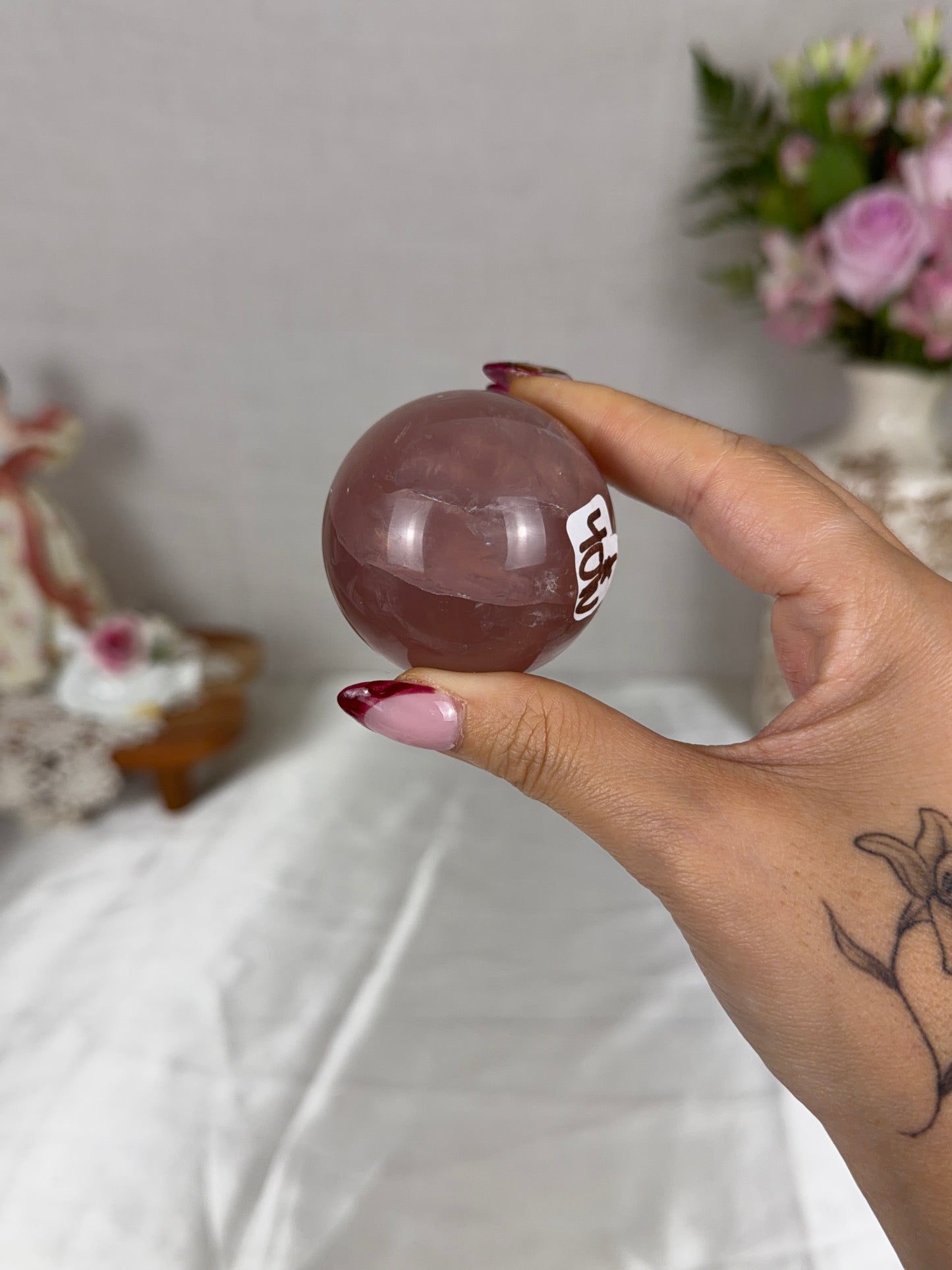 *Juicy Raspberry Star Rose Quartz Sphere 50mm (40W)