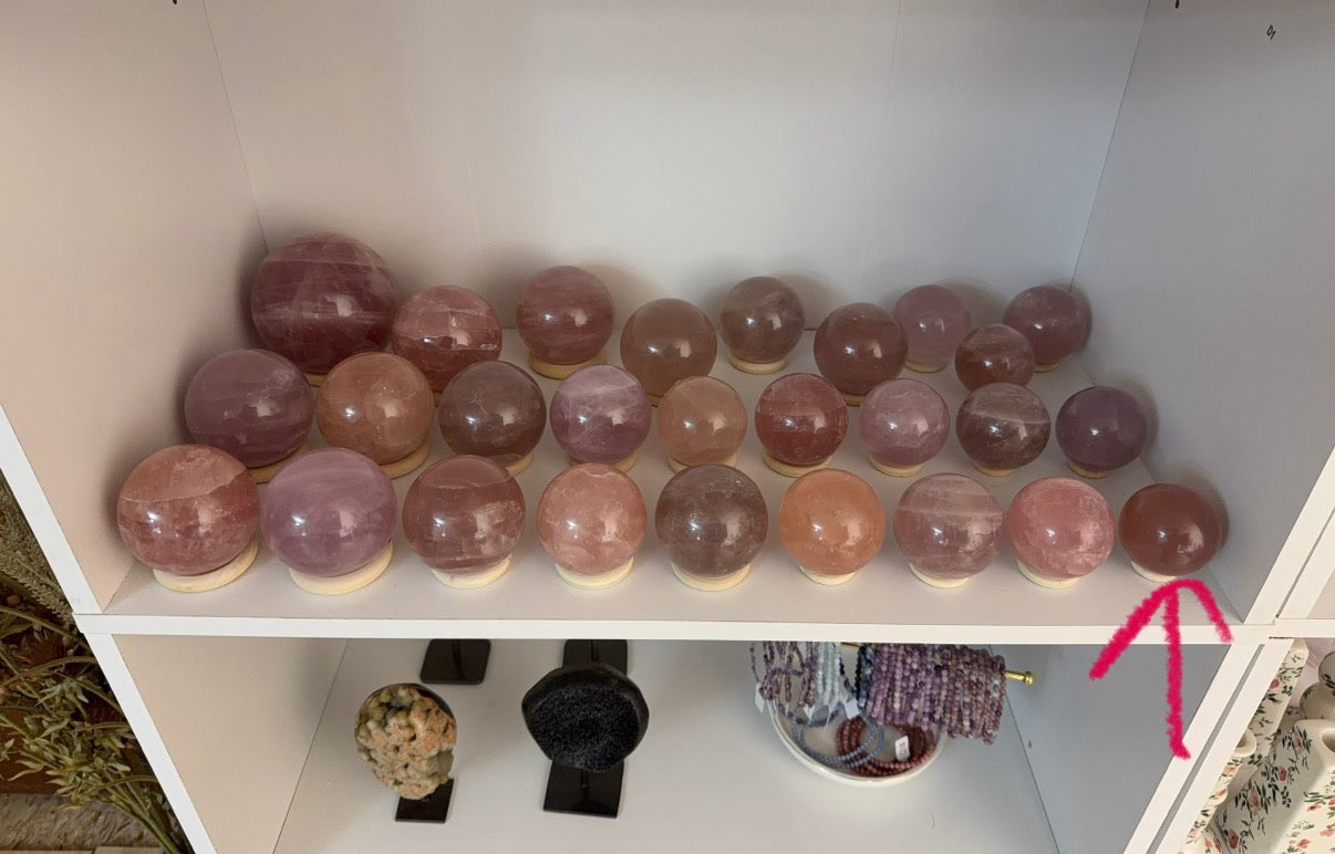 *Juicy Raspberry Star Rose Quartz Sphere 50mm (40W)