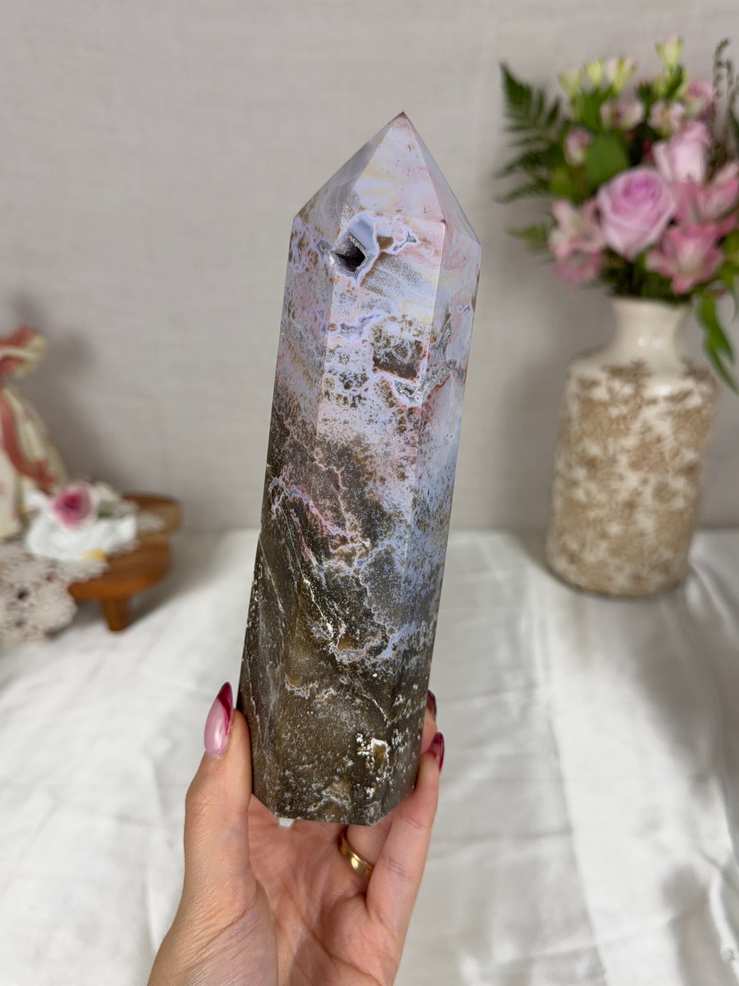 Chunky Pastel Sea Jasper Tower (76T)