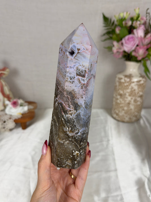 Chunky Pastel Sea Jasper Tower (76T)
