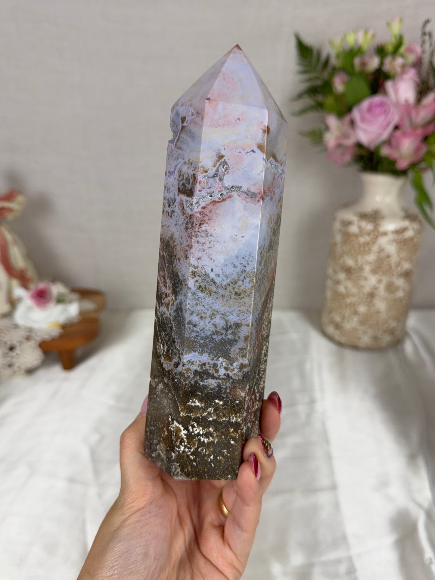 Chunky Pastel Sea Jasper Tower (76T)