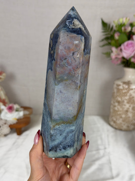 Chunky Beachy Sea Jasper Tower (76X)