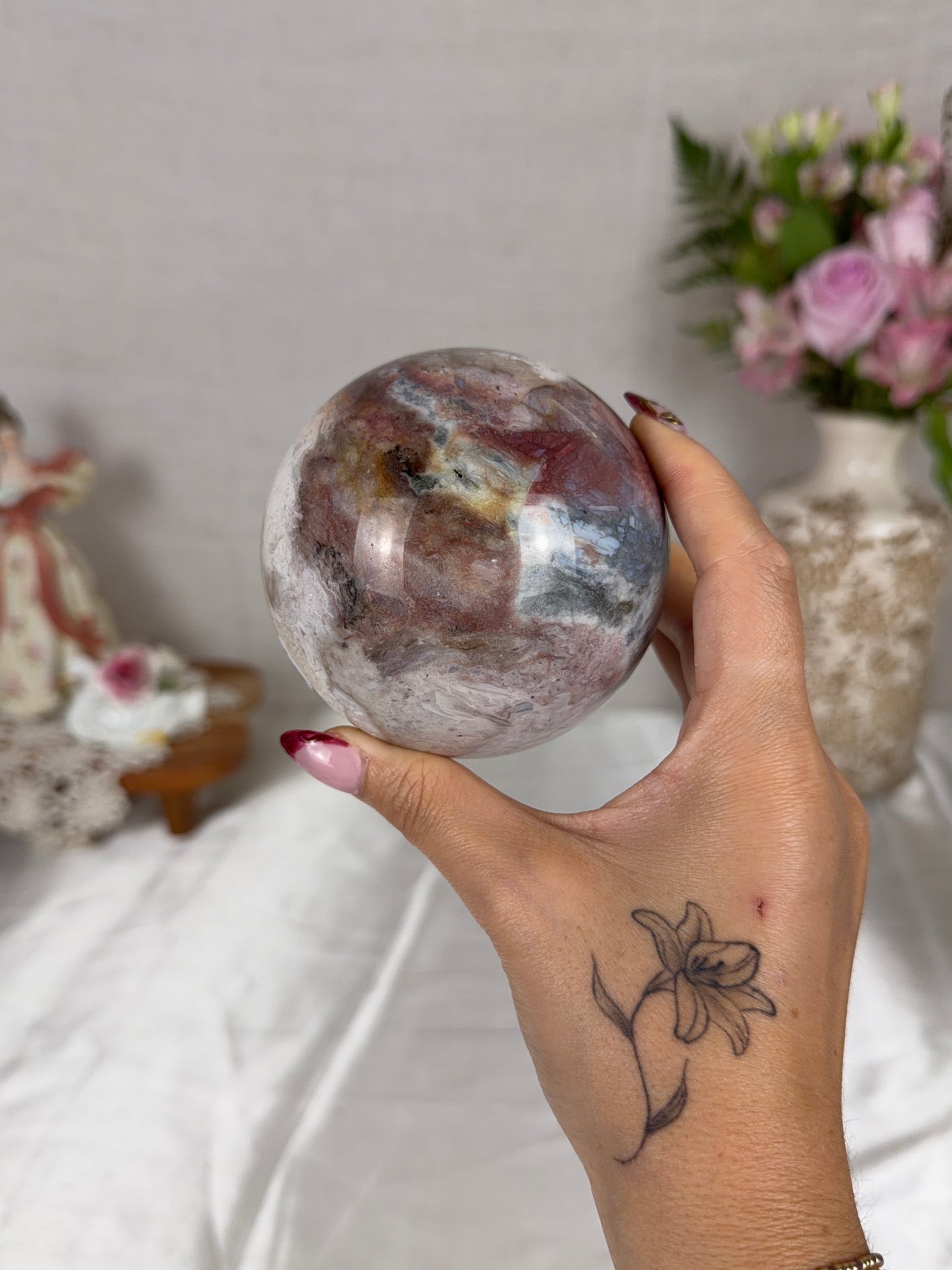 Large Sea Jasper Sphere 86mm (115)