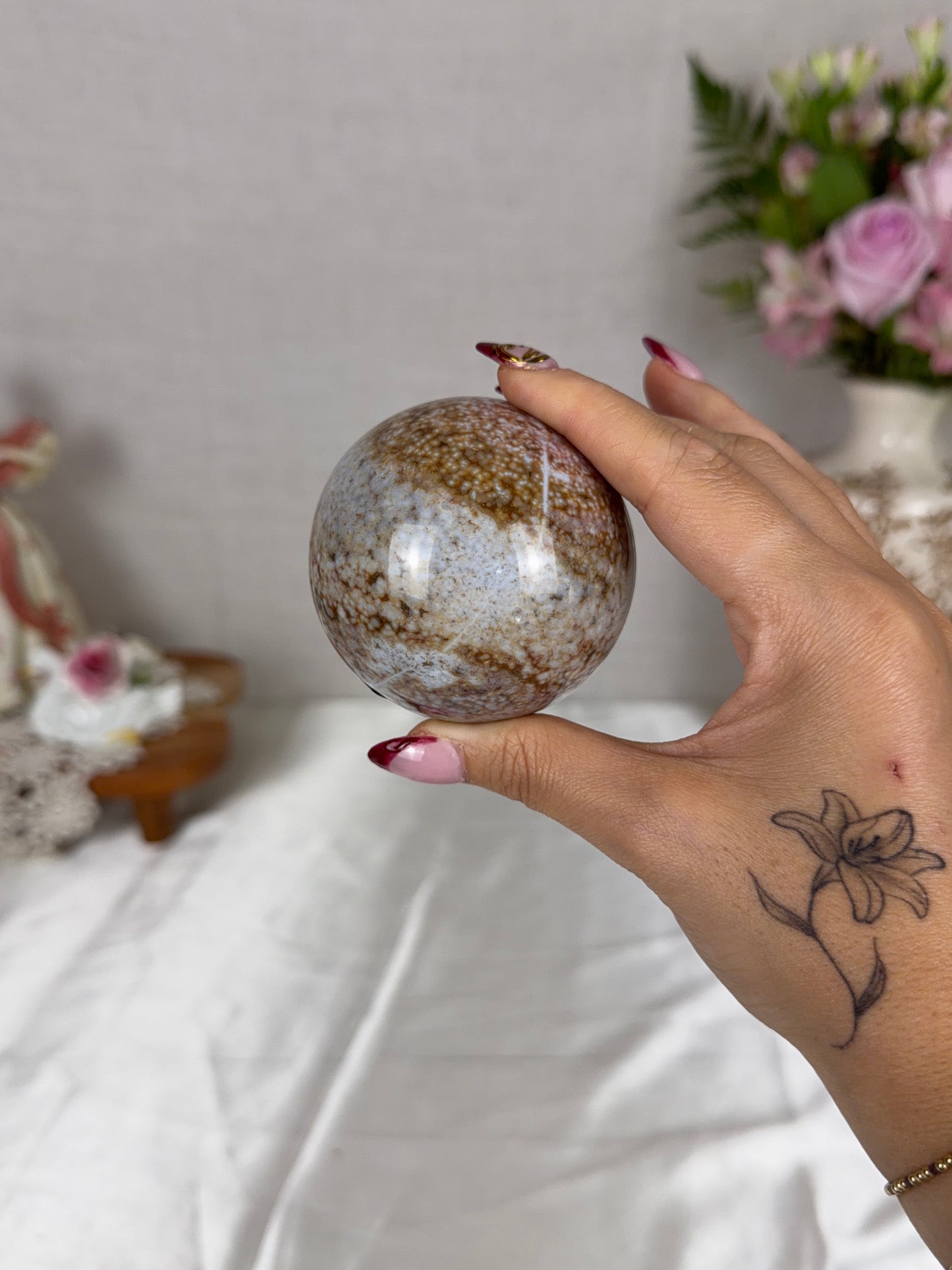 Orbicular Sea Jasper Sphere 65mm (34W)
