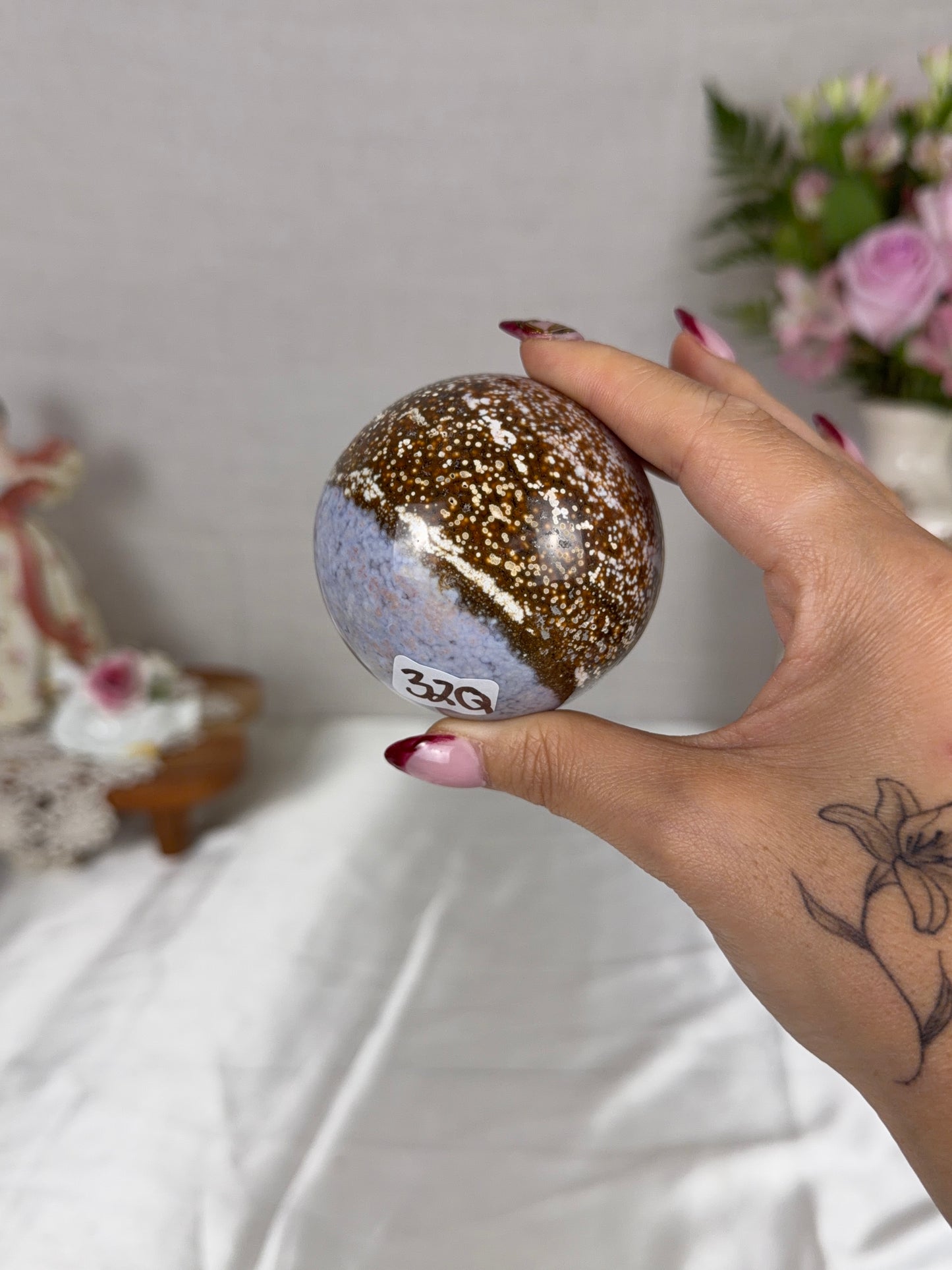 Orbicular Sea Jasper Sphere 65mm (32Q)