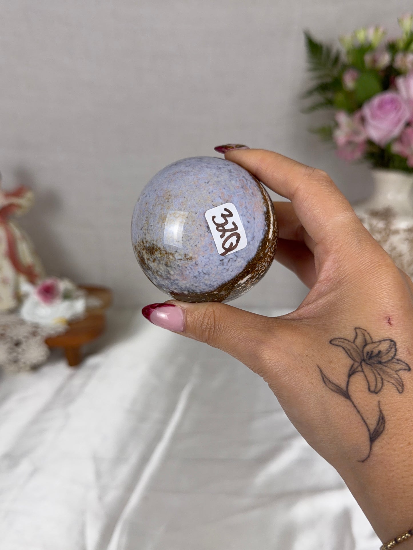 Orbicular Sea Jasper Sphere 65mm (32Q)