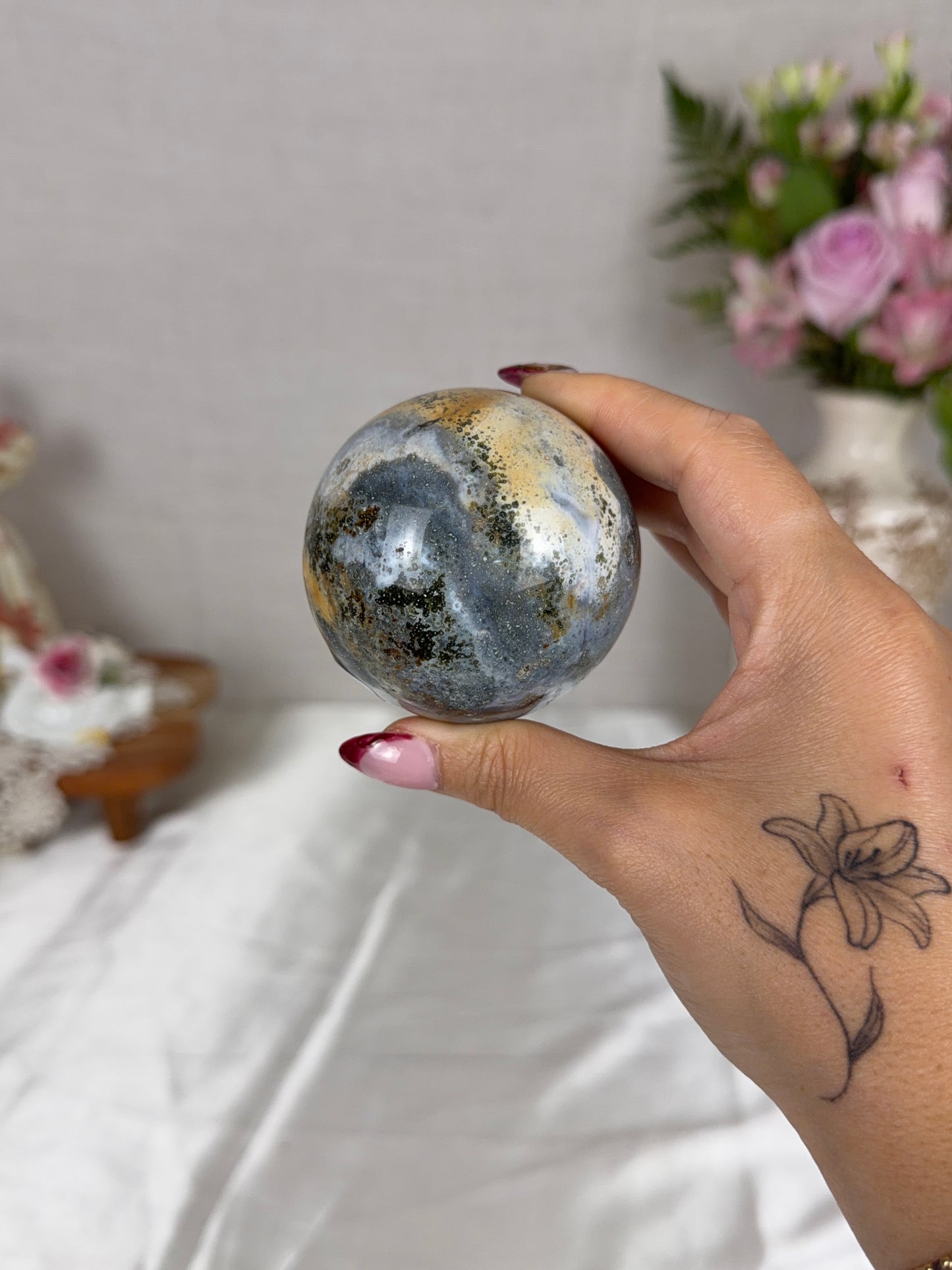 Beachy Sea Jasper Sphere 63mm (30J)
