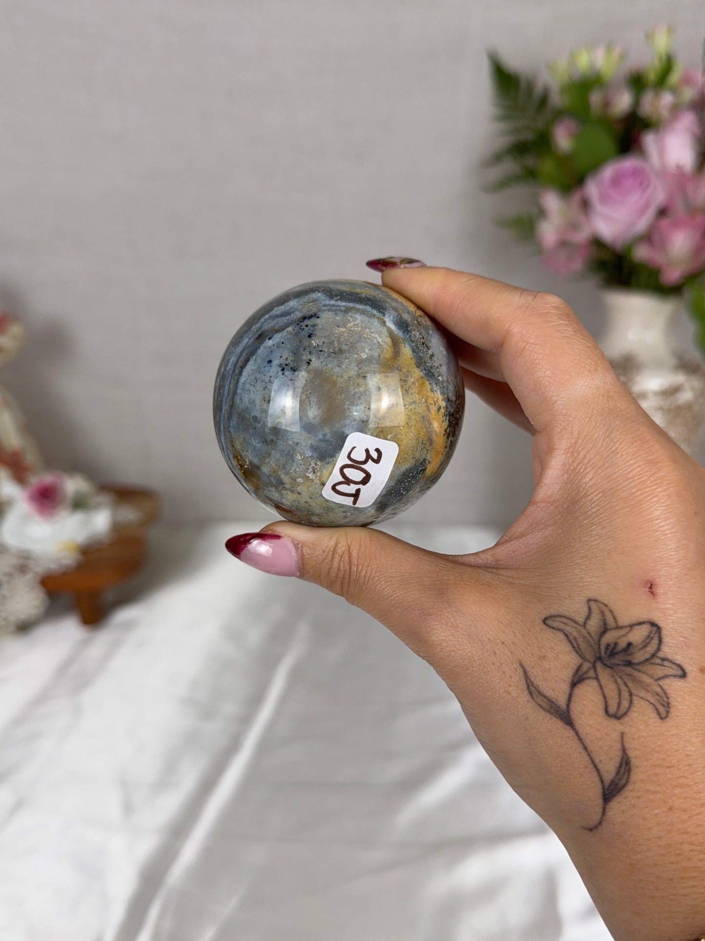 Beachy Sea Jasper Sphere 63mm (30J)