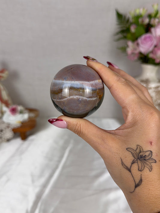 Split-Color Sea Jasper Sphere 56mm (32)