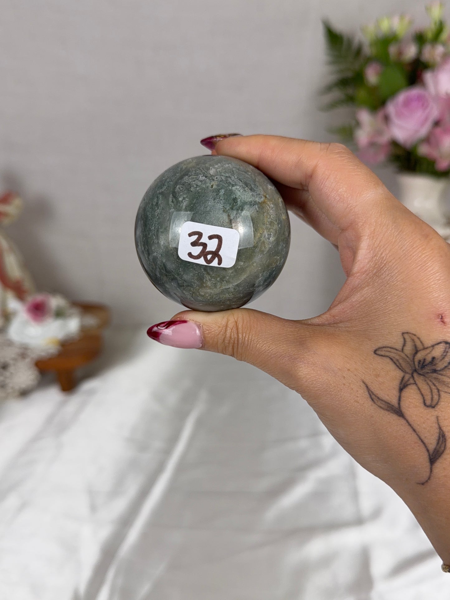 Split-Color Sea Jasper Sphere 56mm (32)