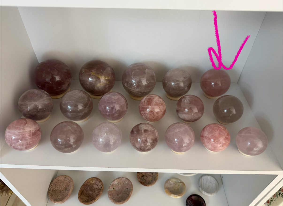 *Star Rose Quartz Sphere 79mm (76)
