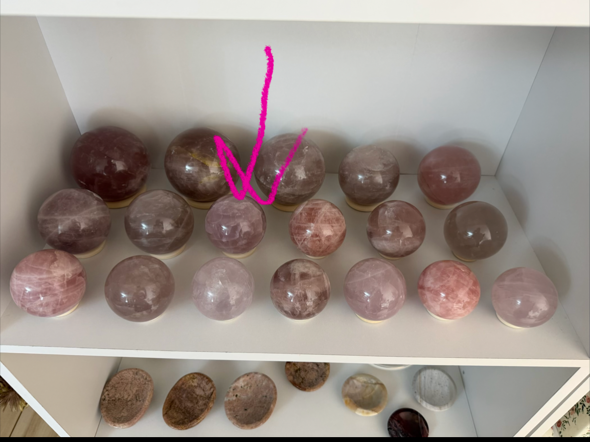 Light Berry Rose Quartz Sphere 72mm (58)